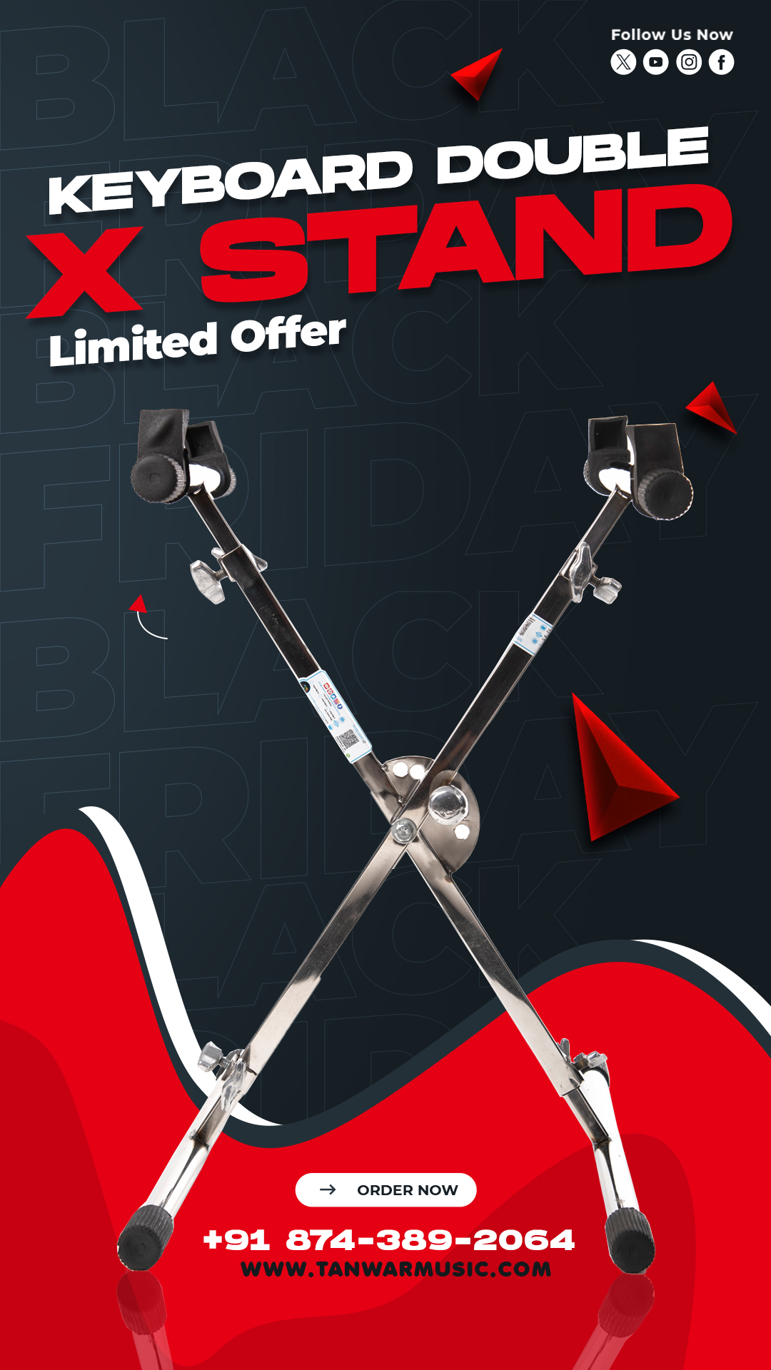 Keyboard Foldable X-Stand