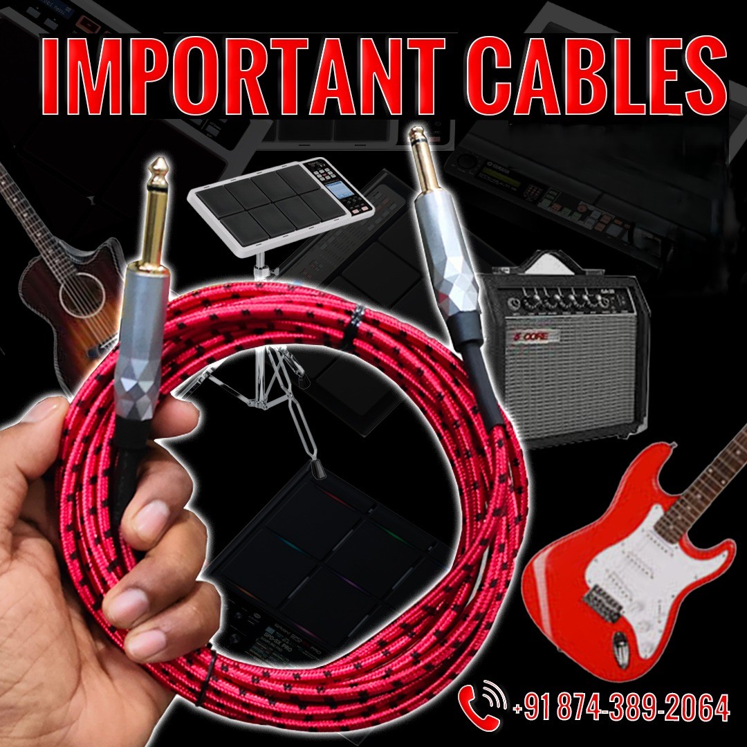 6.3mm Cable with Gold-Plated Jack & Diamond-Cut Design (3Mtr)