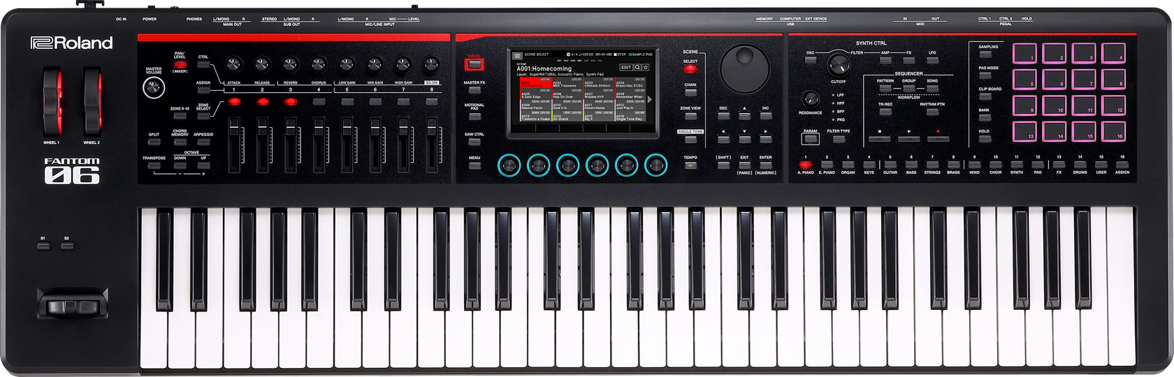 Roland Fantom-06 Synthesizer Workstation Keyboard(Black)(Available On Pre Booking Only)