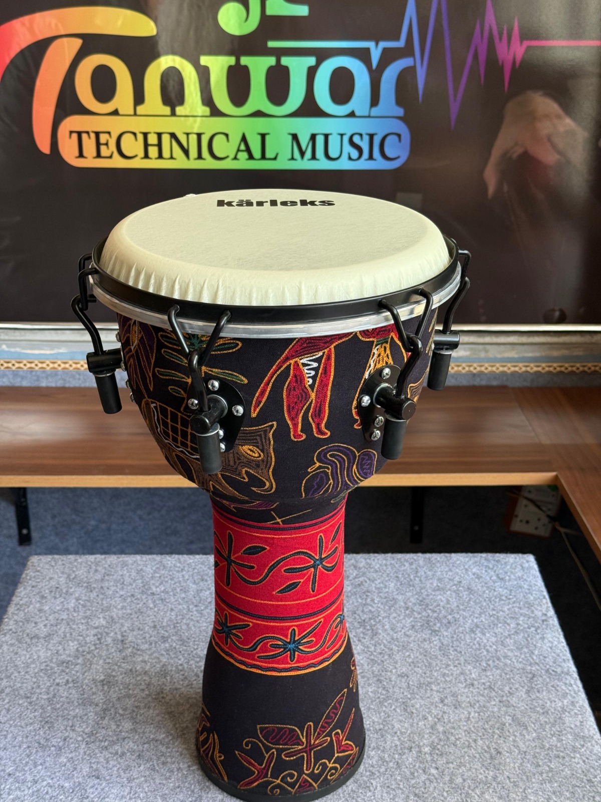 10 Inch Djembe (black and red color)